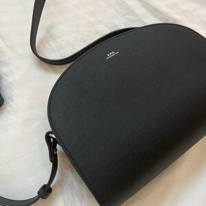 A.P.C. Black Demilune Crossbody Bag
